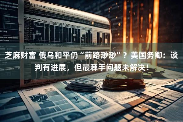 芝麻财富 俄乌和平仍“前路渺渺”？美国务卿：谈判有进展，但最棘手问题未解决！