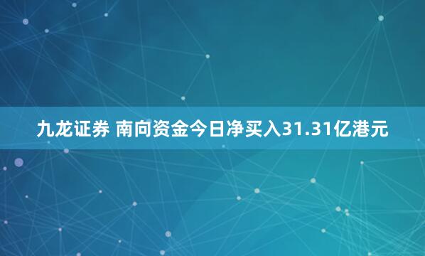九龙证券 南向资金今日净买入31.31亿港元