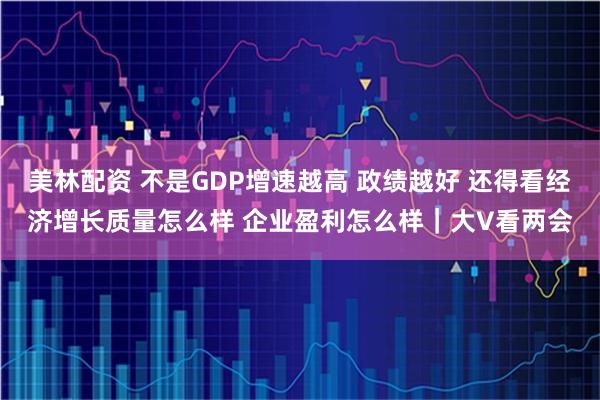 美林配资 不是GDP增速越高 政绩越好 还得看经济增长质量怎么样 企业盈利怎么样｜大V看两会