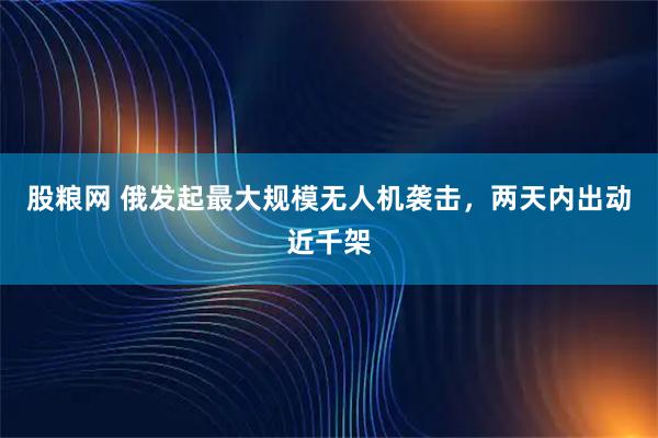 股粮网 俄发起最大规模无人机袭击，两天内出动近千架